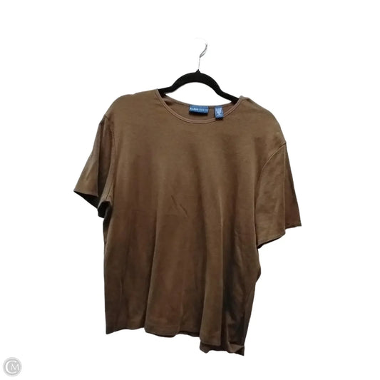 Sweater Short Sleeve By Karen Scott In Brown, Size: Xl