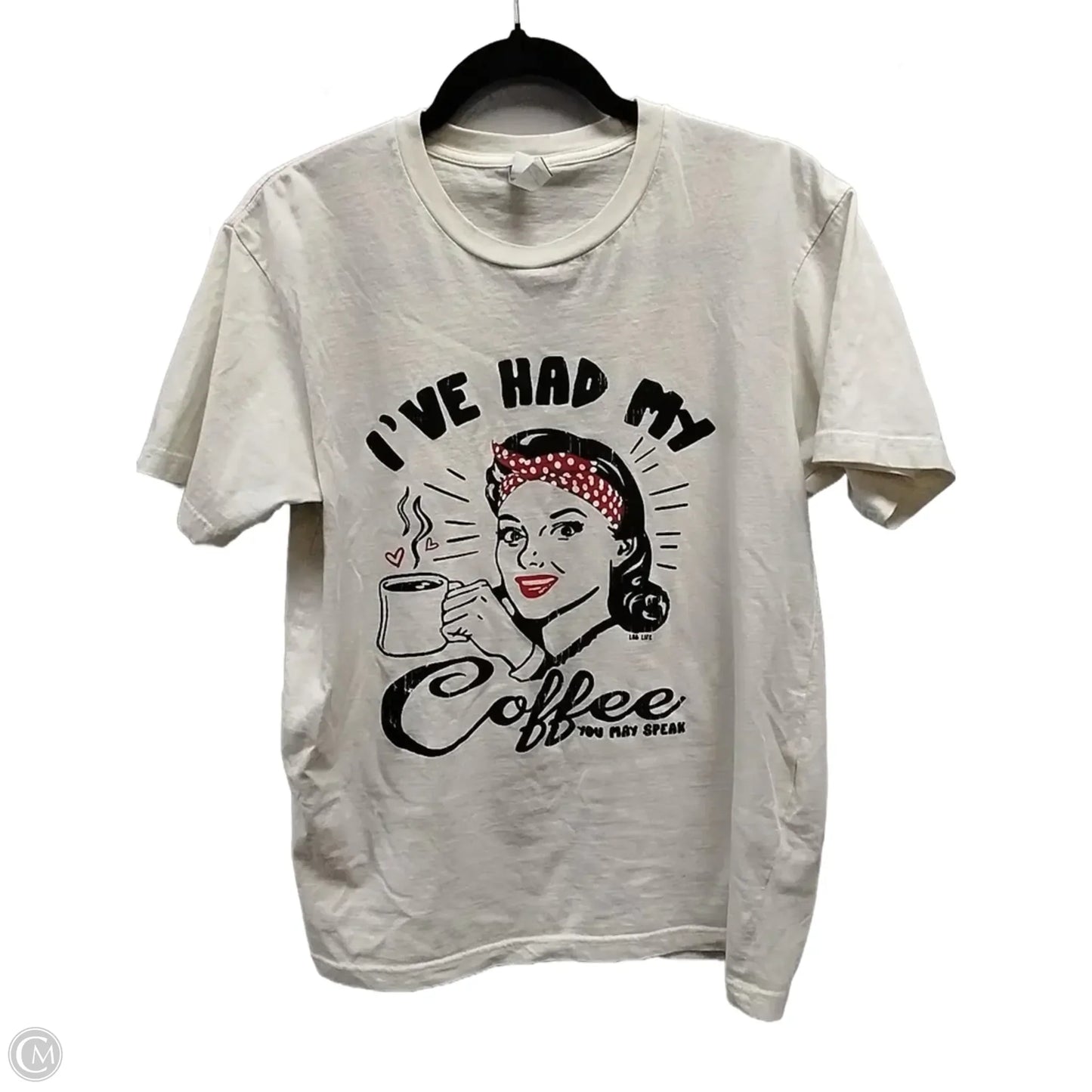 Top Short Sleeve By Clothes Mentor In Beige, Size: M