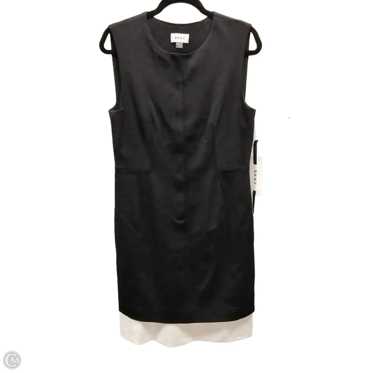 Dress Casual Maxi By Dkny In Black & Cream, Size: 10