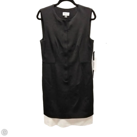 Dress Casual Maxi By Dkny In Black & Cream, Size: 10