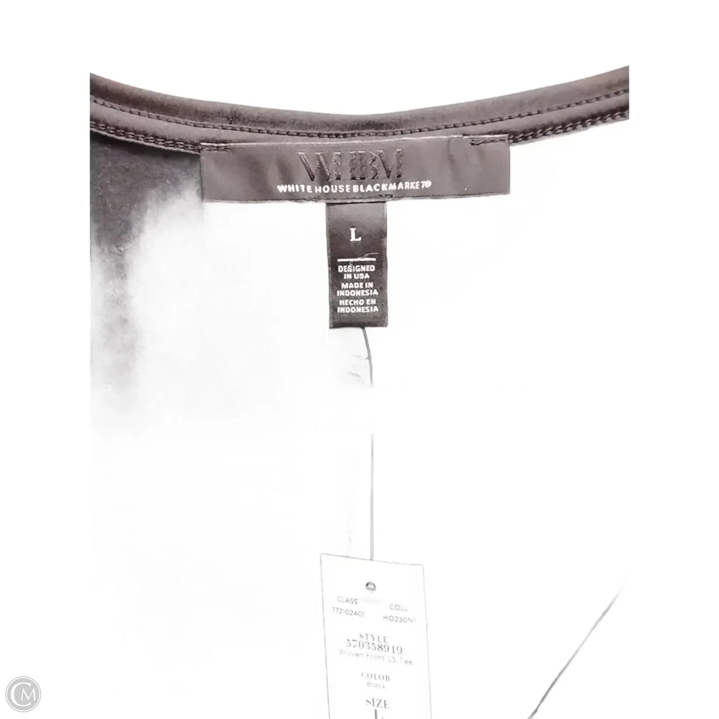 Blouse Long Sleeve By White House Black Market In Black, Size: L