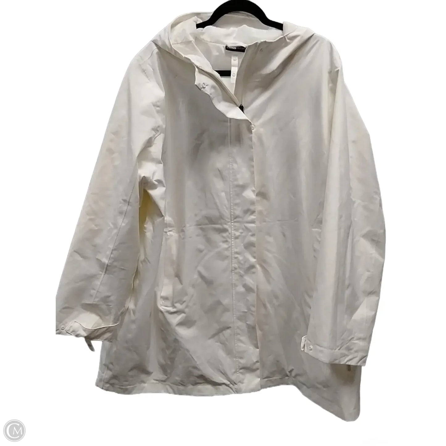 Coat Raincoat By Clothes Mentor In Beige, Size: 1x