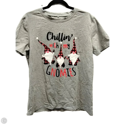 Top Short Sleeve By Clothes Mentor In Grey, Size: L