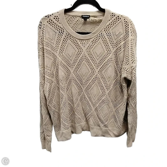 Sweater By Torrid In Tan, Size: L