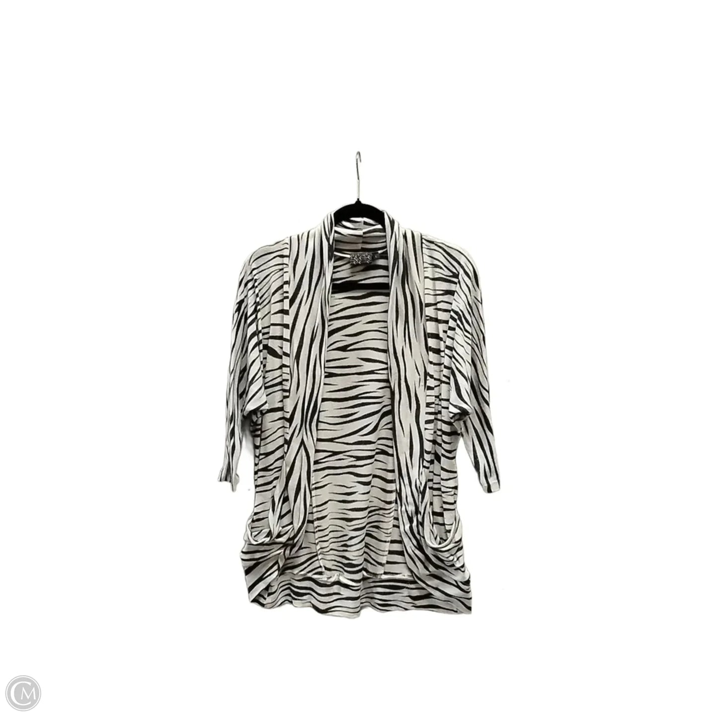 Sweater Cardigan By Clothes Mentor In Animal Print, Size: L