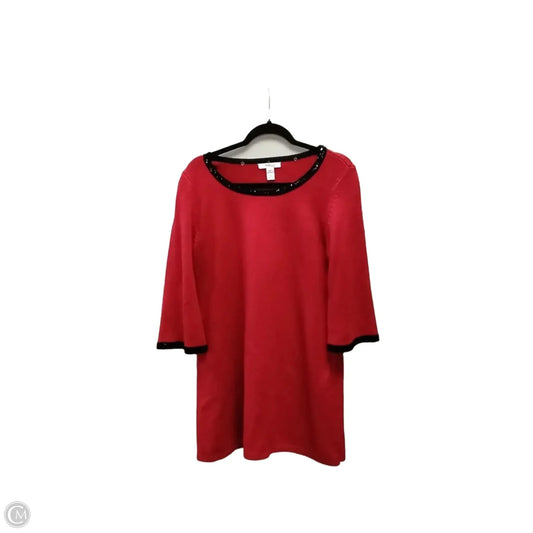Sweater By Style And Company In Black & Red, Size: Lp