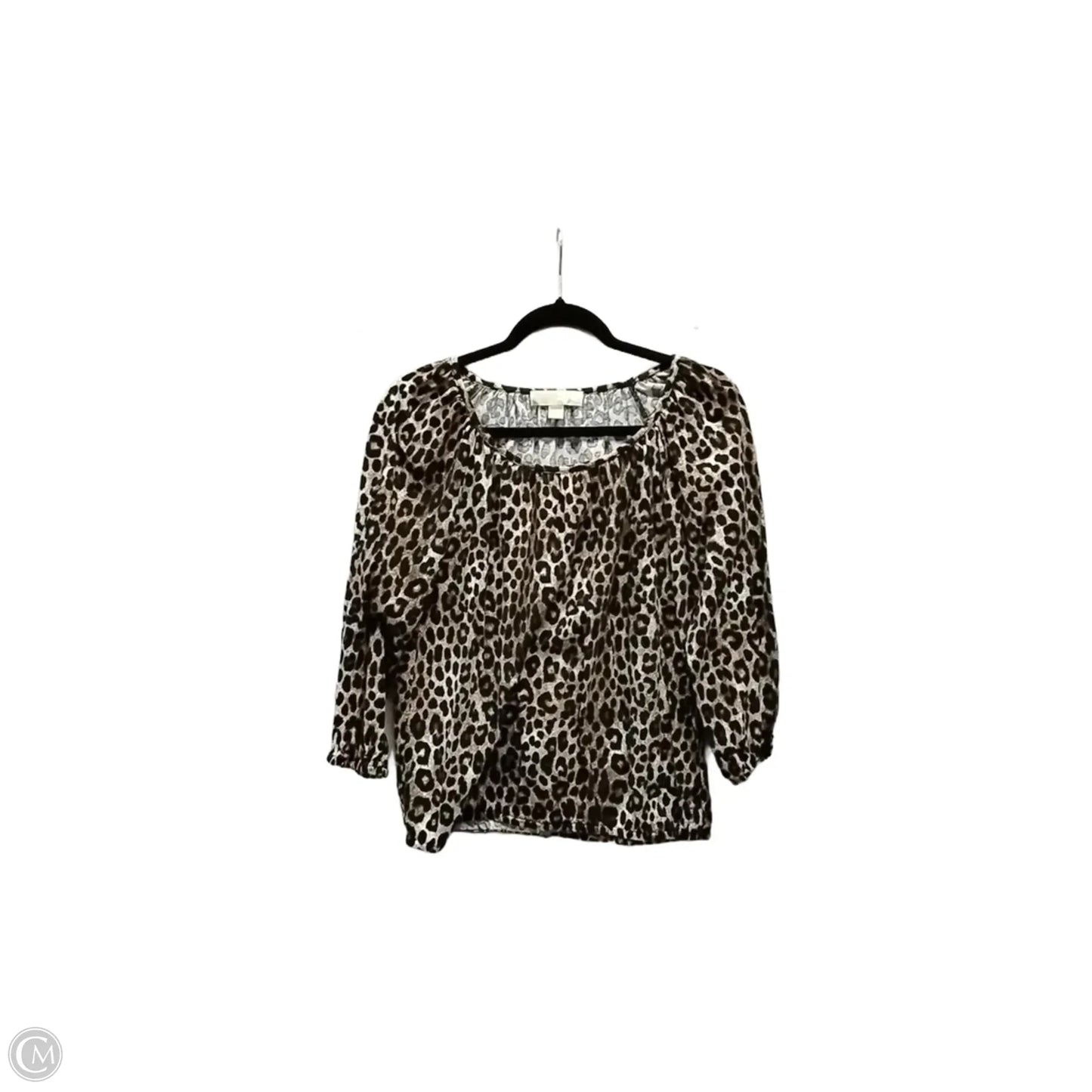 Blouse Long Sleeve By Michael By Michael Kors In Leopard Print, Size: S