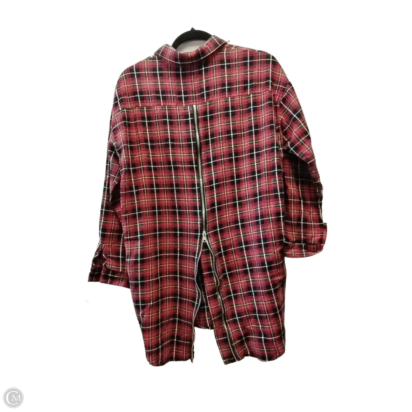 Top Long Sleeve By Very J In Plaid Pattern, Size: M