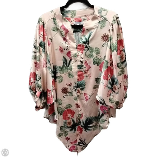 Blouse Long Sleeve By Chicos In Floral Print, Size: L