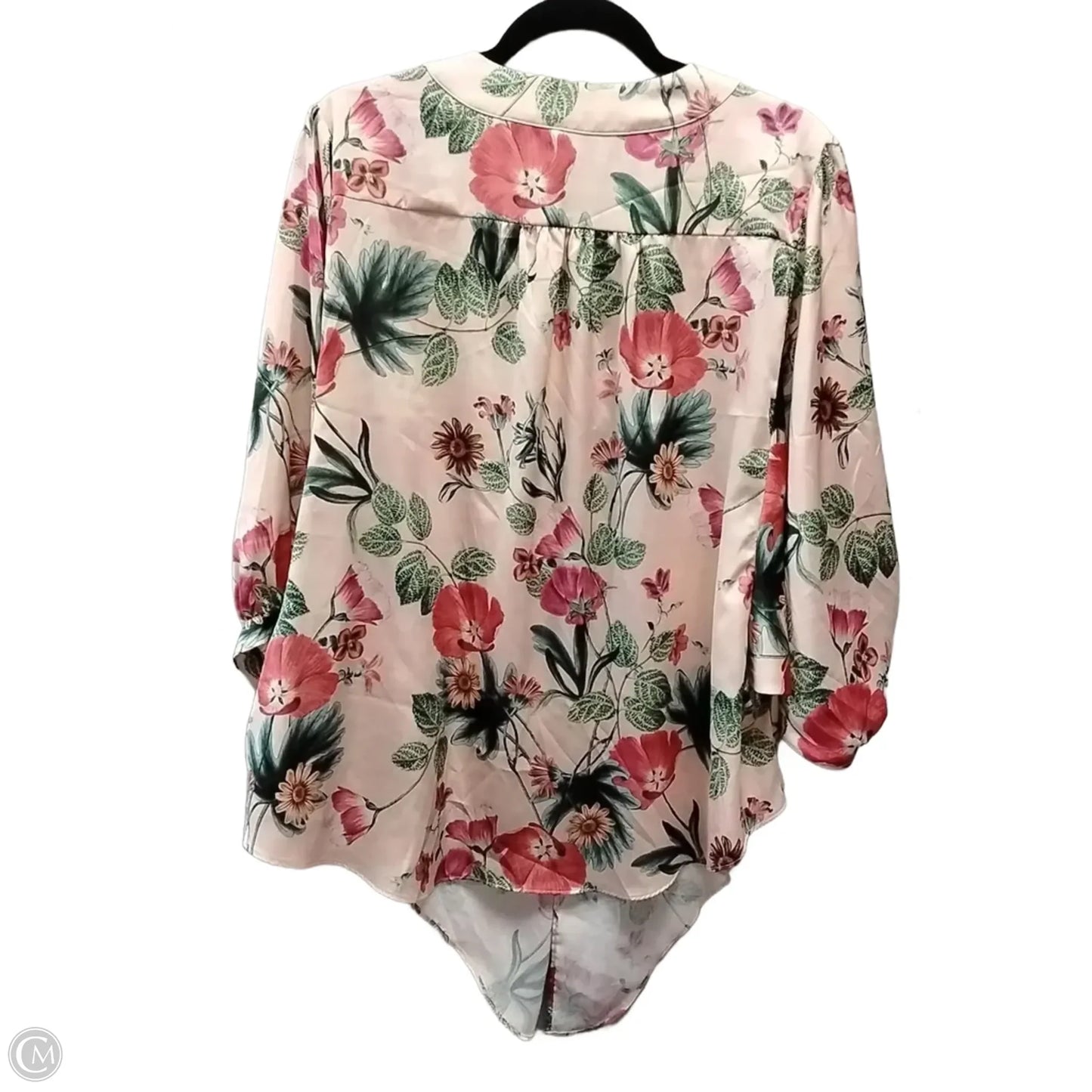 Blouse Long Sleeve By Chicos In Floral Print, Size: L