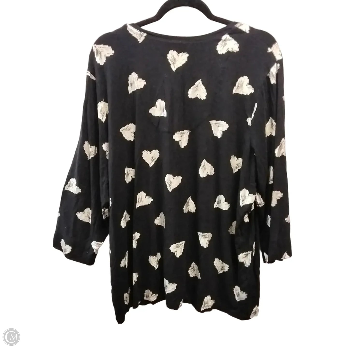 Top Long Sleeve By Chicos In Black & Gold, Size: Xxl