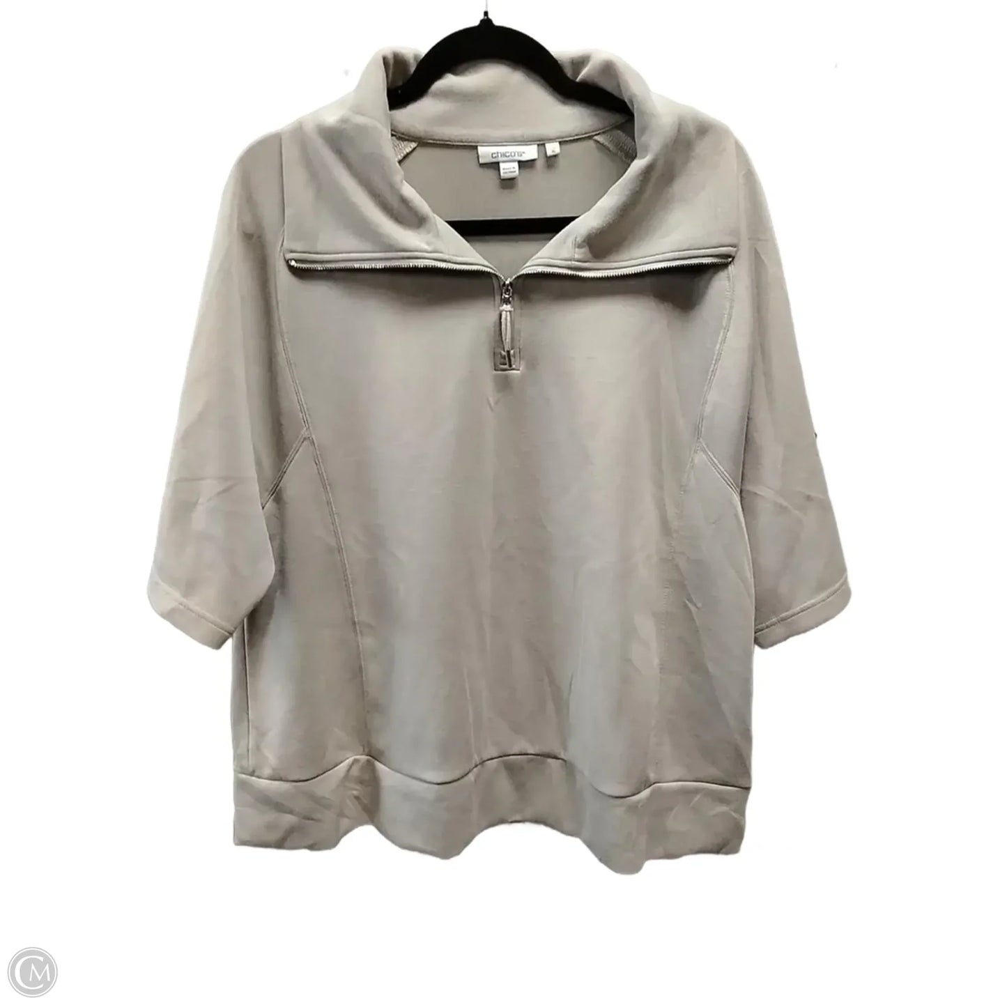 Sweater Short Sleeve By Chicos In Tan, Size: Xl