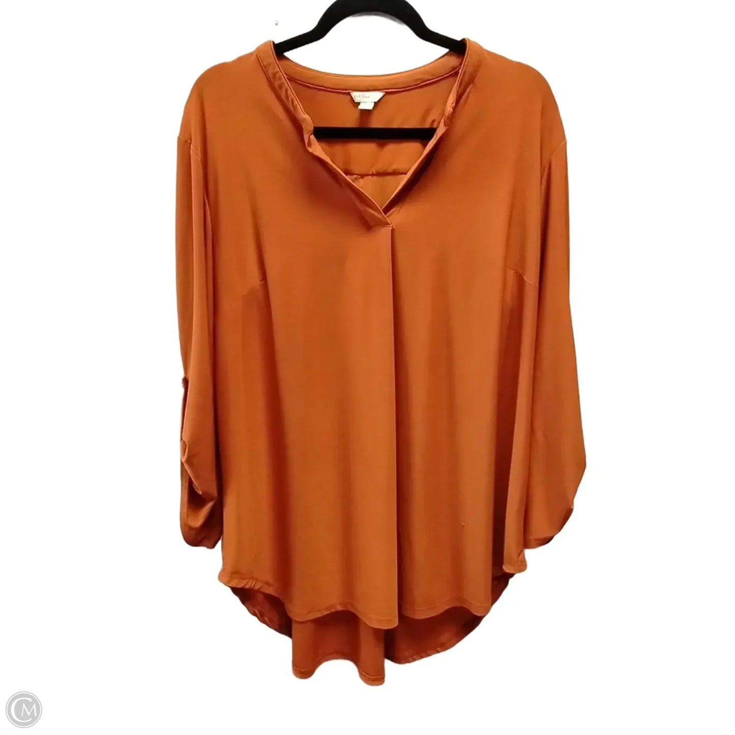 Blouse Long Sleeve By Cato In Orange, Size: 18