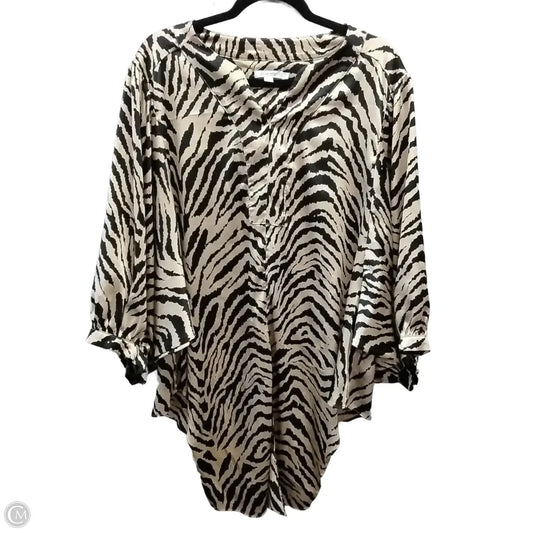 Blouse Long Sleeve By Chicos In Animal Print, Size: Xl
