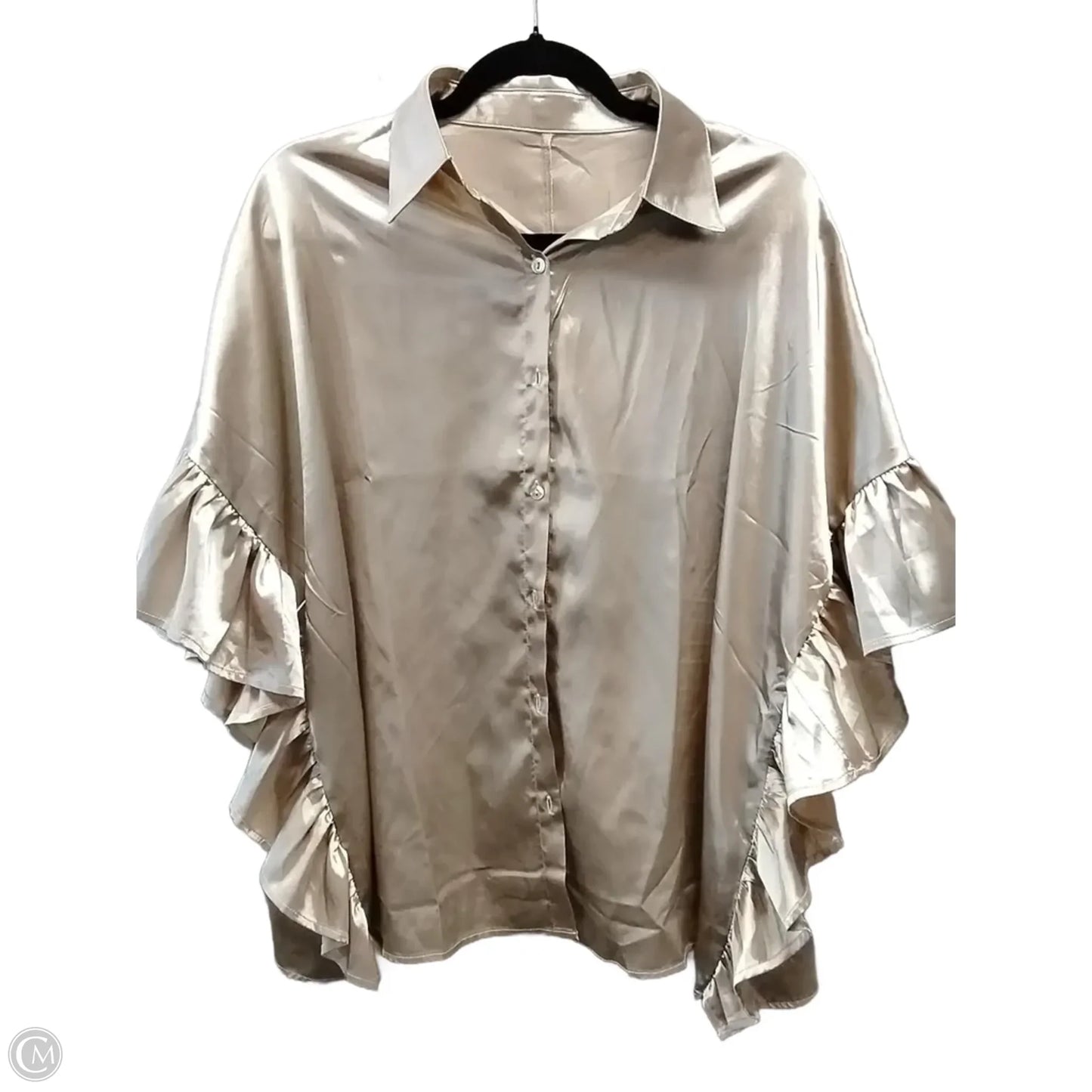 Blouse Short Sleeve By Blowfish In Beige, Size: Xl