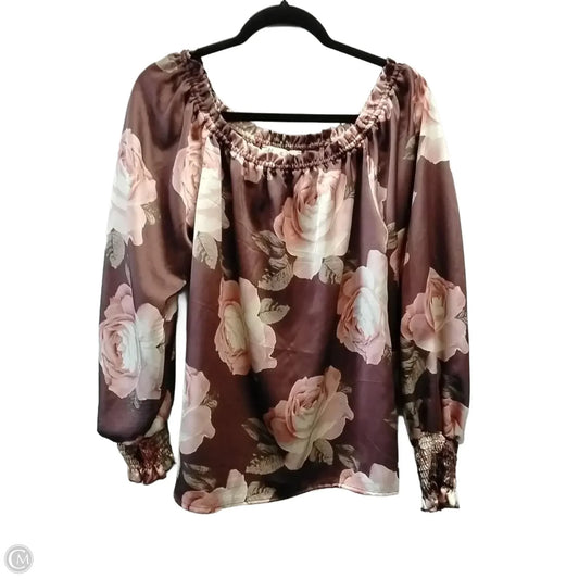 Top Long Sleeve By Vine & Love In Floral Print, Size: Xl