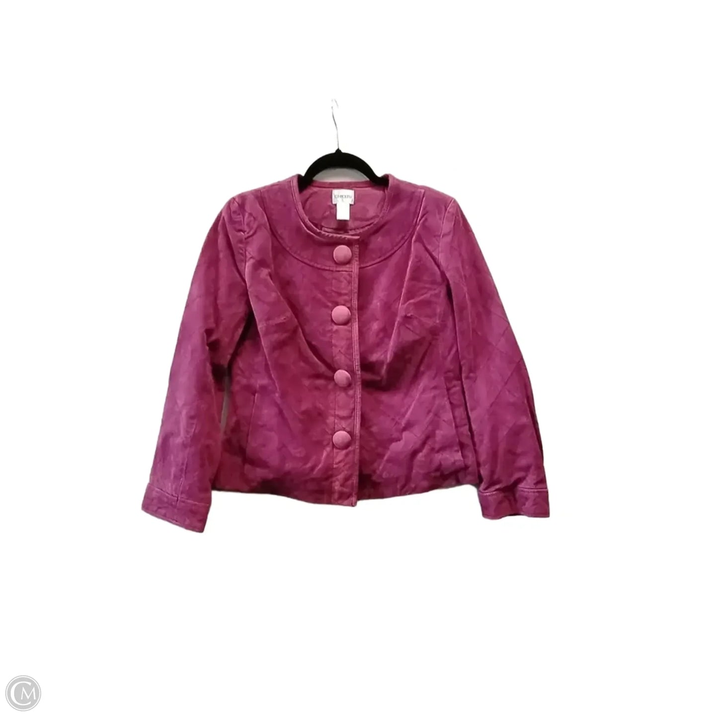 Jacket Leather By Chicos In Purple, Size: S