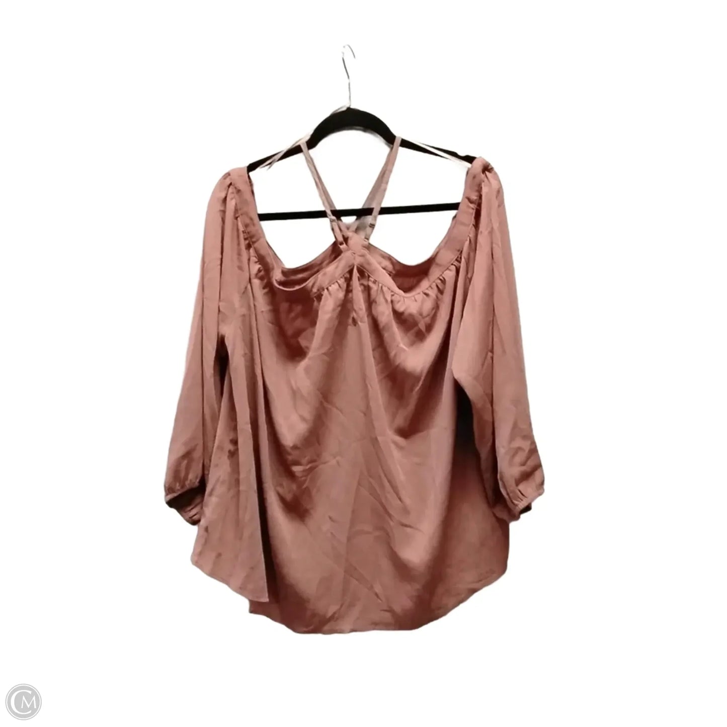Blouse Long Sleeve By Ee Some In Pink, Size: Xl