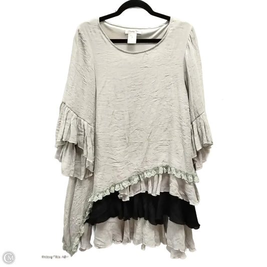Blouse Long Sleeve By Clothes Mentor In Grey, Size: S