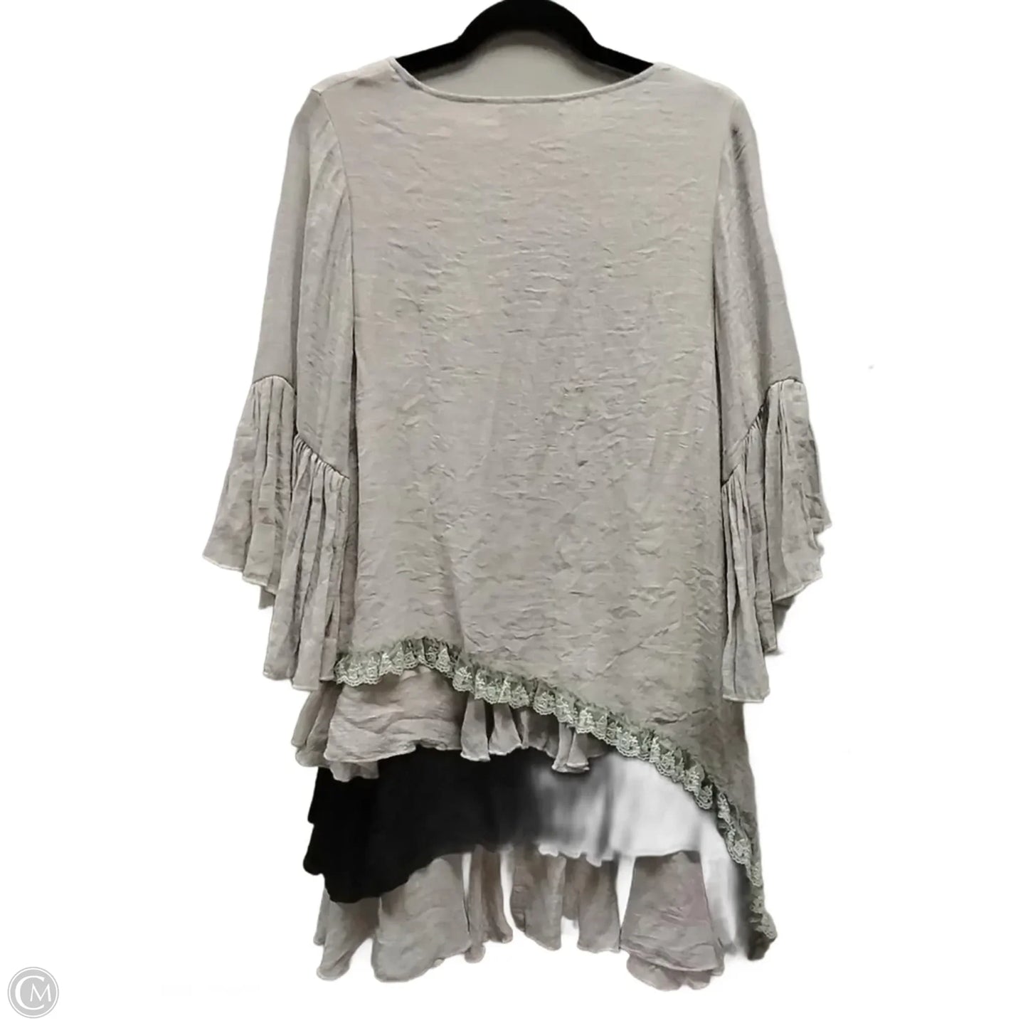 Blouse Long Sleeve By Clothes Mentor In Grey, Size: S
