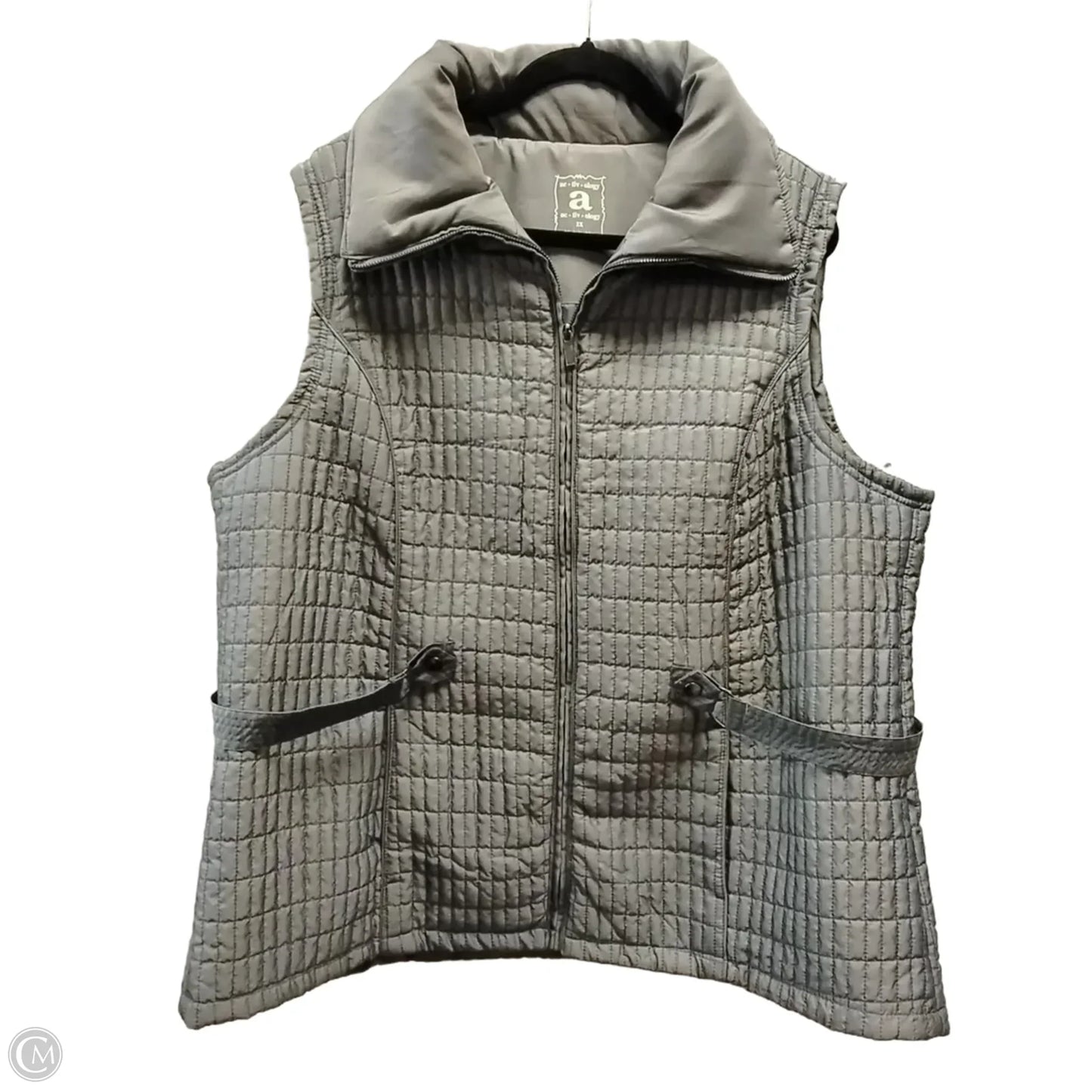 Vest Puffer & Quilted By Activology In Grey, Size: 2x