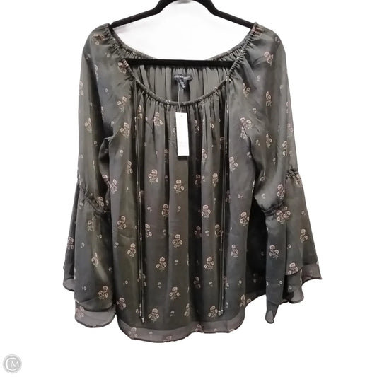 Blouse Long Sleeve By White House Black Market In Floral Print, Size: L