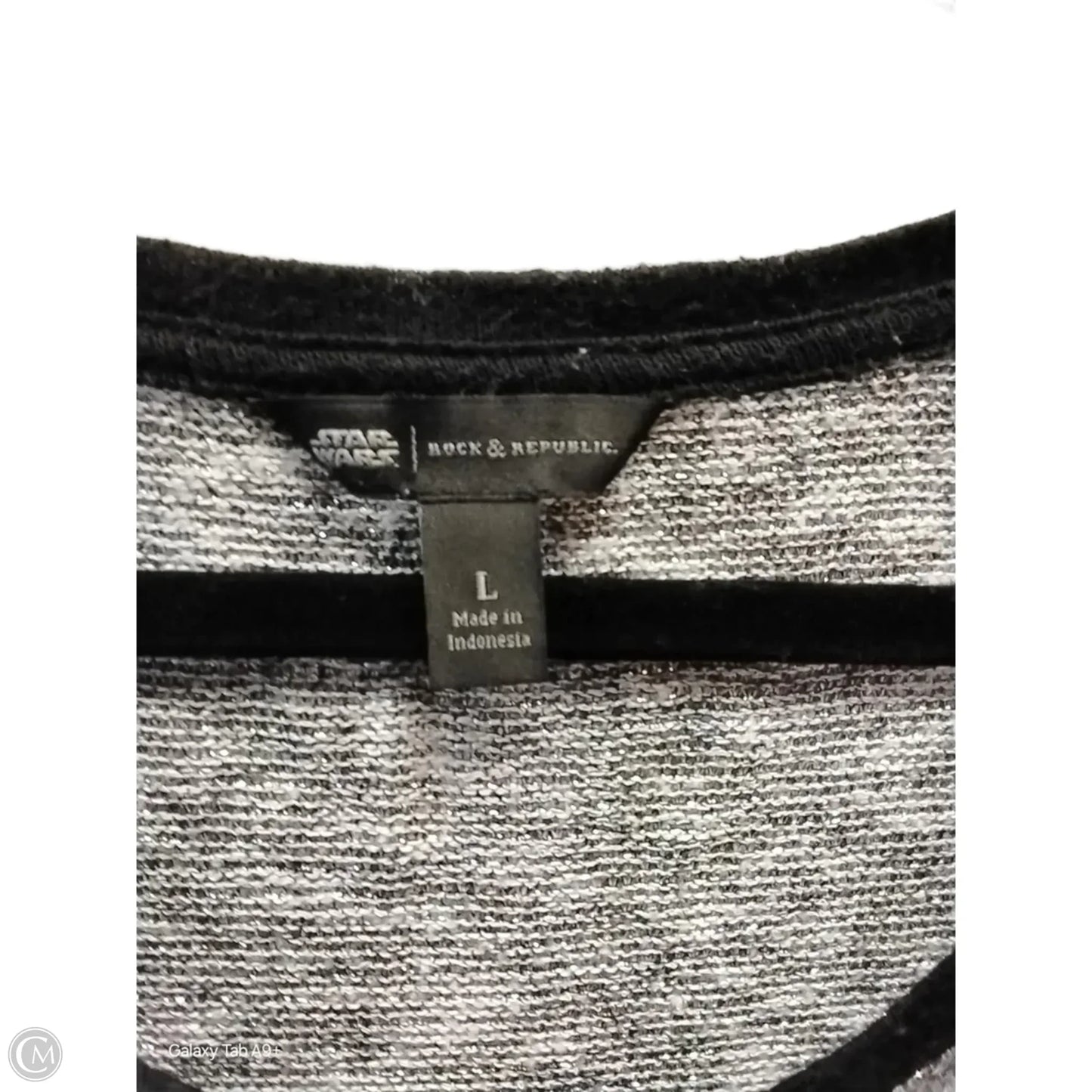 Sweater By Clothes Mentor In Black & Grey, Size: L