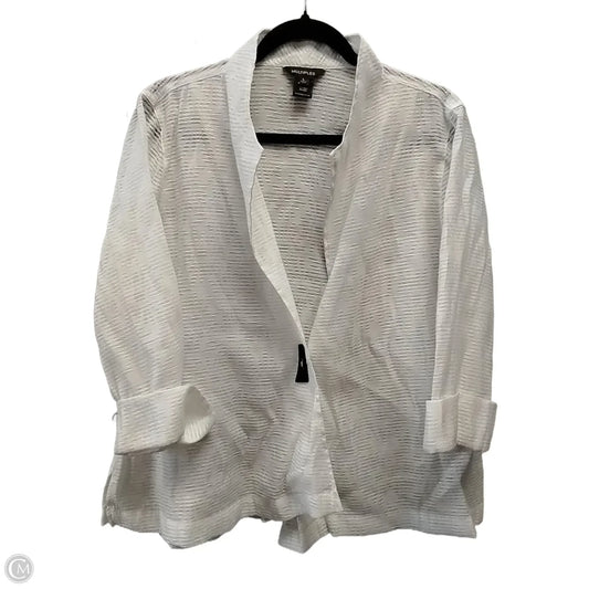 Top Long Sleeve By Multiples In White, Size: L