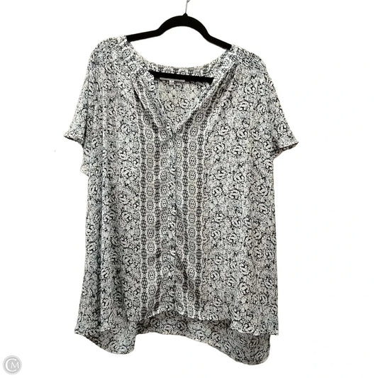 Blouse Short Sleeve By Rose And Olive In Floral Print, Size: 3x