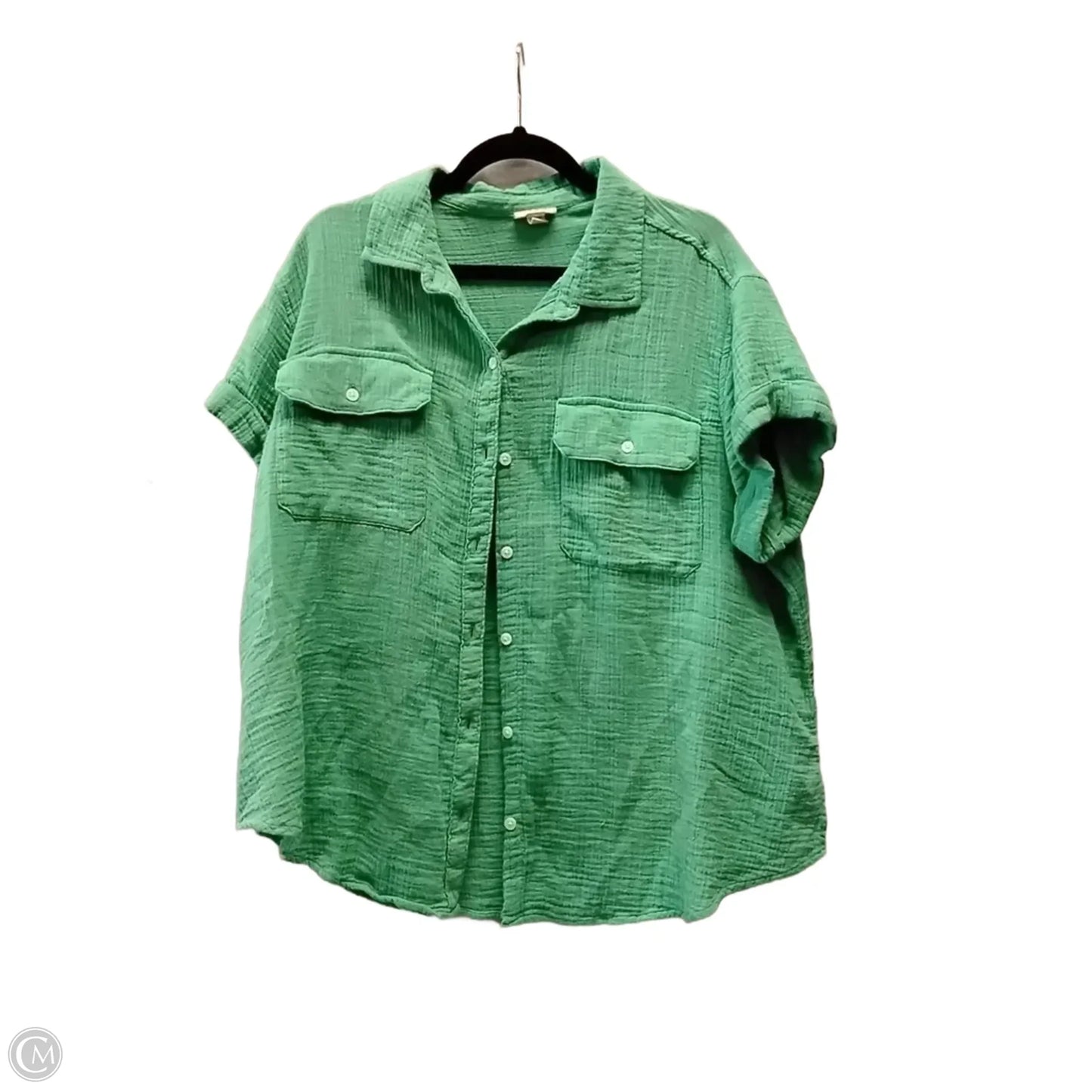 Blouse Short Sleeve By Ana In Green, Size: Xl