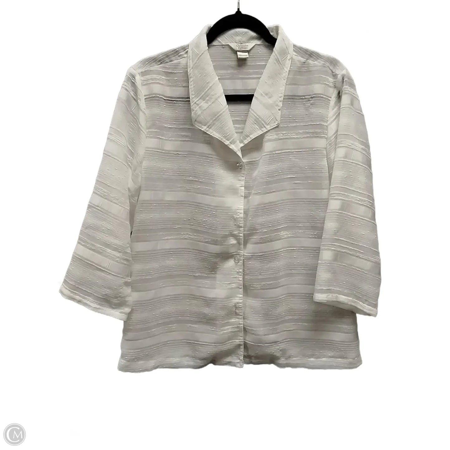 Blouse Long Sleeve By Talbots In White, Size: M