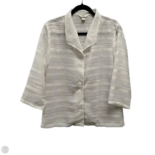 Blouse Long Sleeve By Talbots In White, Size: M