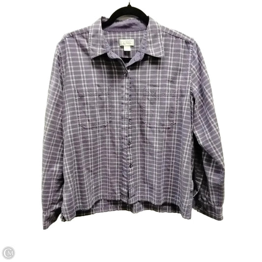 Top Long Sleeve By Christopher And Banks In Purple, Size: L