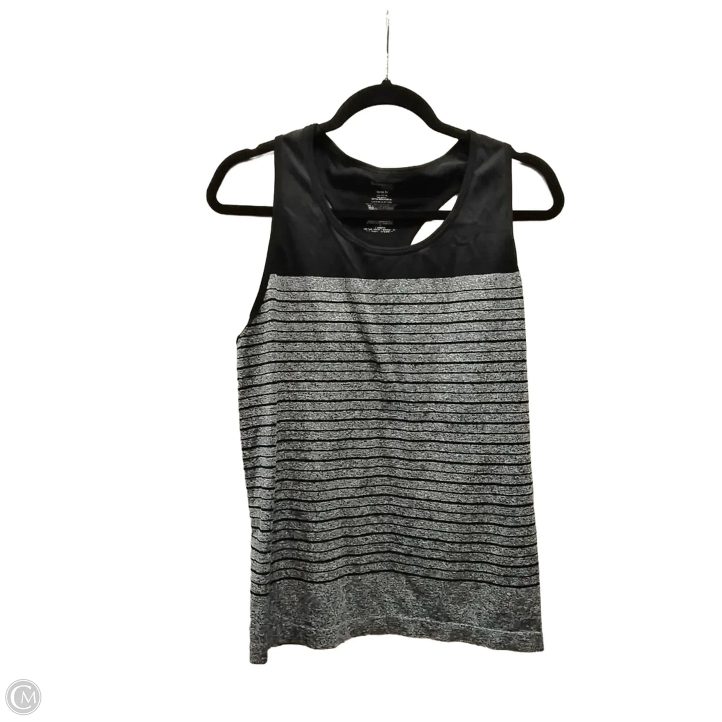 Athletic Tank Top By Danskin In Black & Grey, Size: L