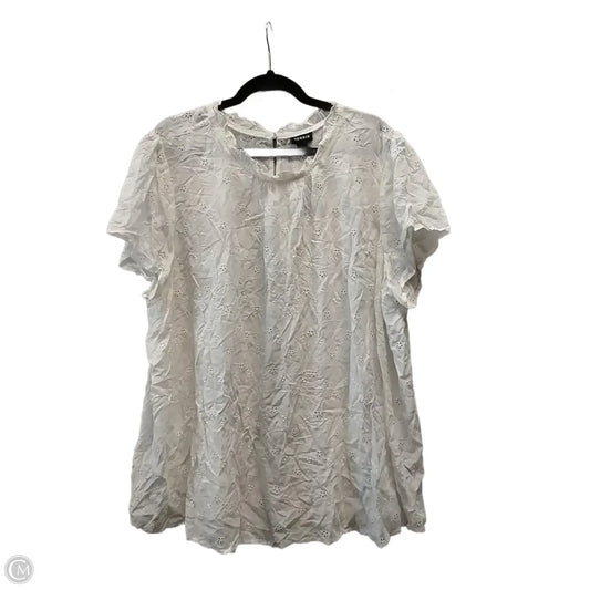 Blouse Short Sleeve By Torrid In White, Size: 3x