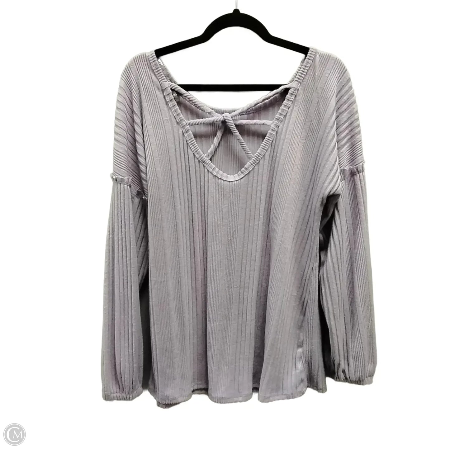Top Long Sleeve By Cme In Purple, Size: L