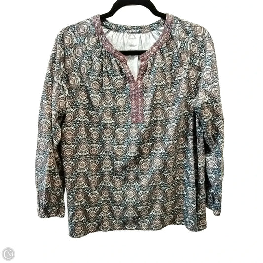 Top Long Sleeve By J. Jill In Paisley Print, Size: S