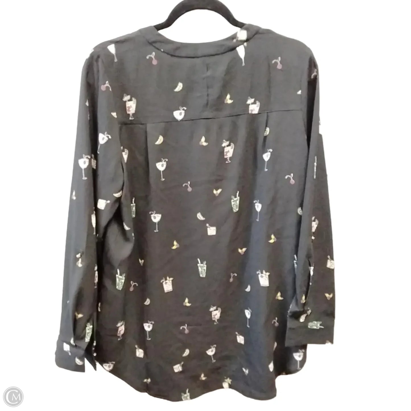 Blouse Long Sleeve By Davi & Dani In Black, Size: M