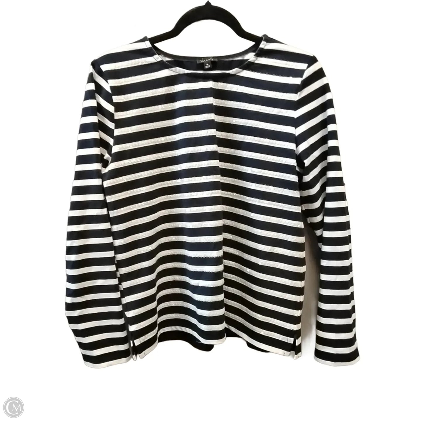 Top Long Sleeve By Talbots In Striped Pattern, Size: M