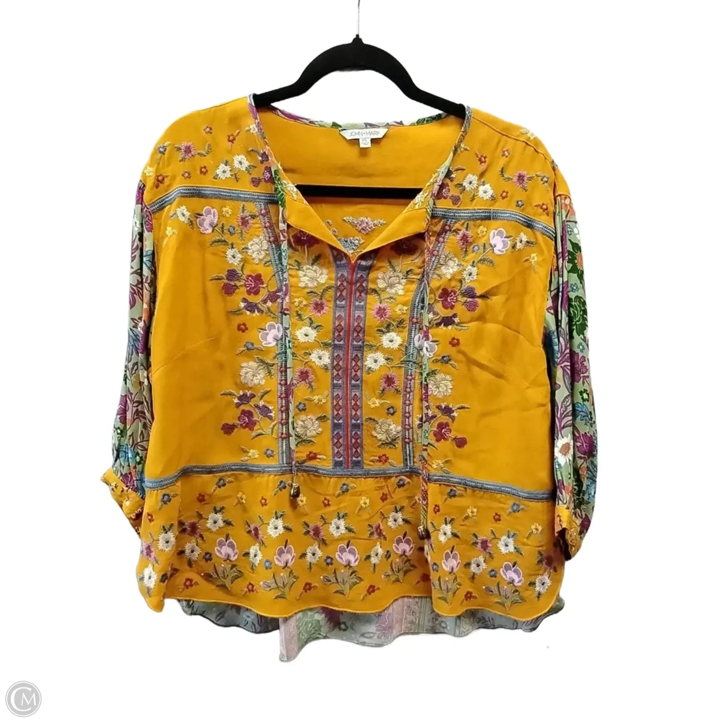 Blouse 3/4 Sleeve By John Mark In Floral Print, Size: Sp