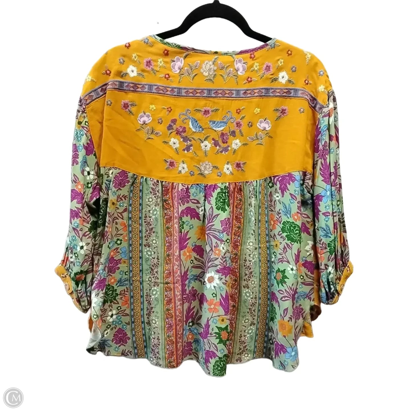 Blouse 3/4 Sleeve By John Mark In Floral Print, Size: Sp