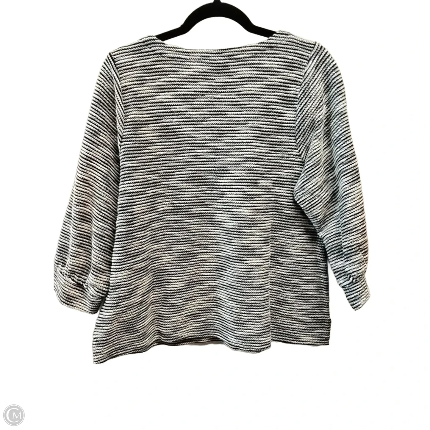 Top Long Sleeve By J. Jill In Silver & White, Size: 6 petite
