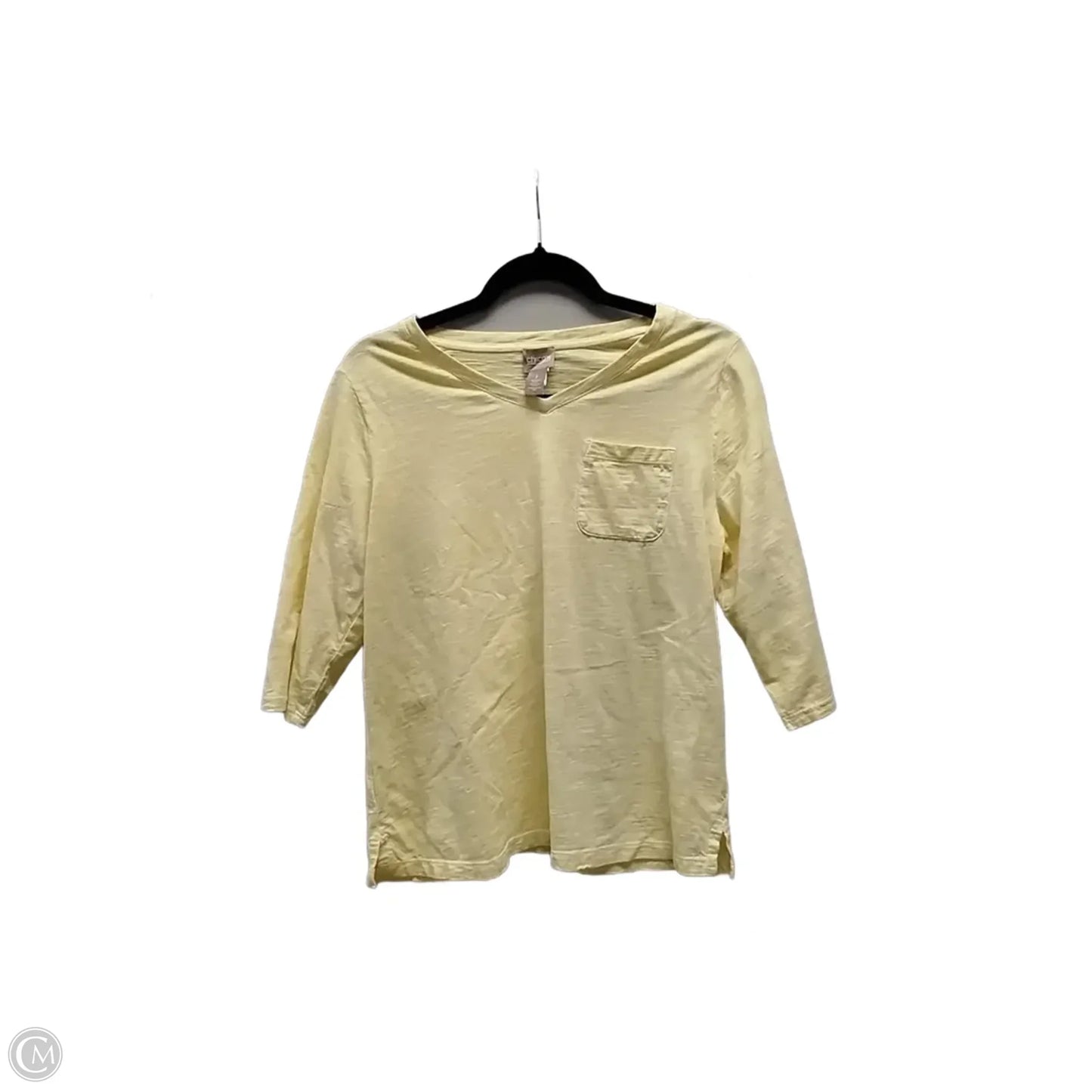 Top Long Sleeve By Chicos In Yellow, Size: M