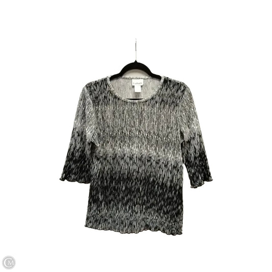 Blouse 3/4 Sleeve By Bon Worth In Black & White, Size: Xs