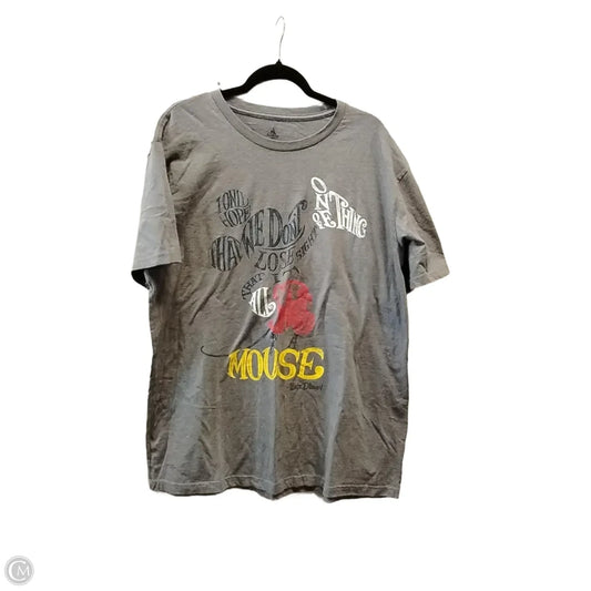 Top Short Sleeve Basic By Disney In Grey, Size: 2x