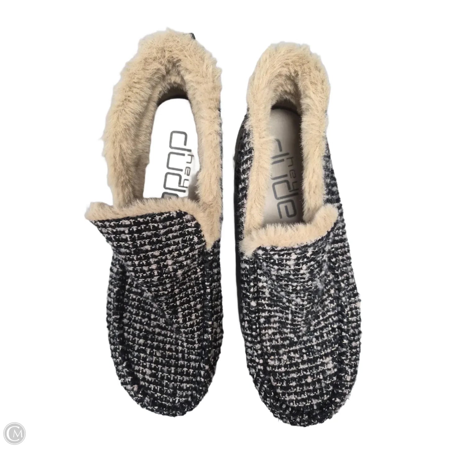 Shoes Flats By Hey Dude In Black & Grey, Size: 9