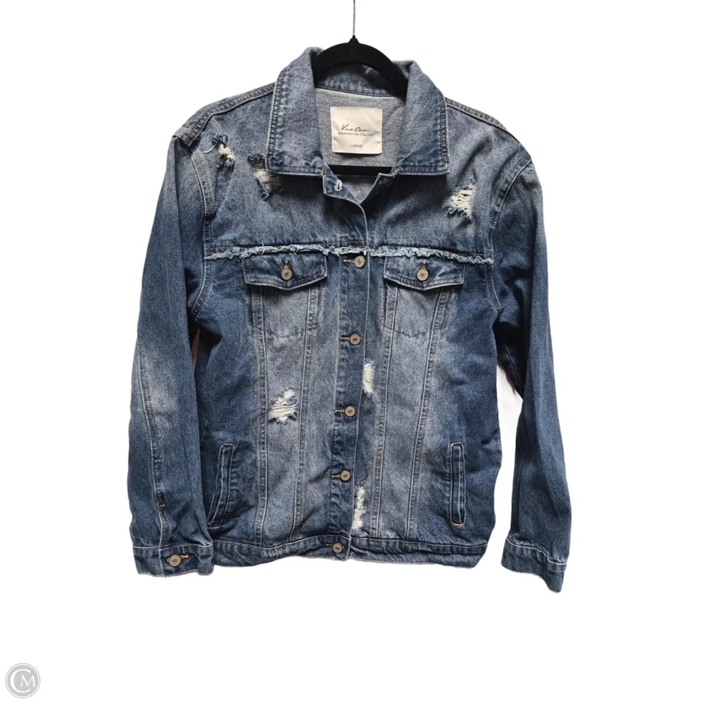 Jacket Denim By Kancan In Blue, Size: L