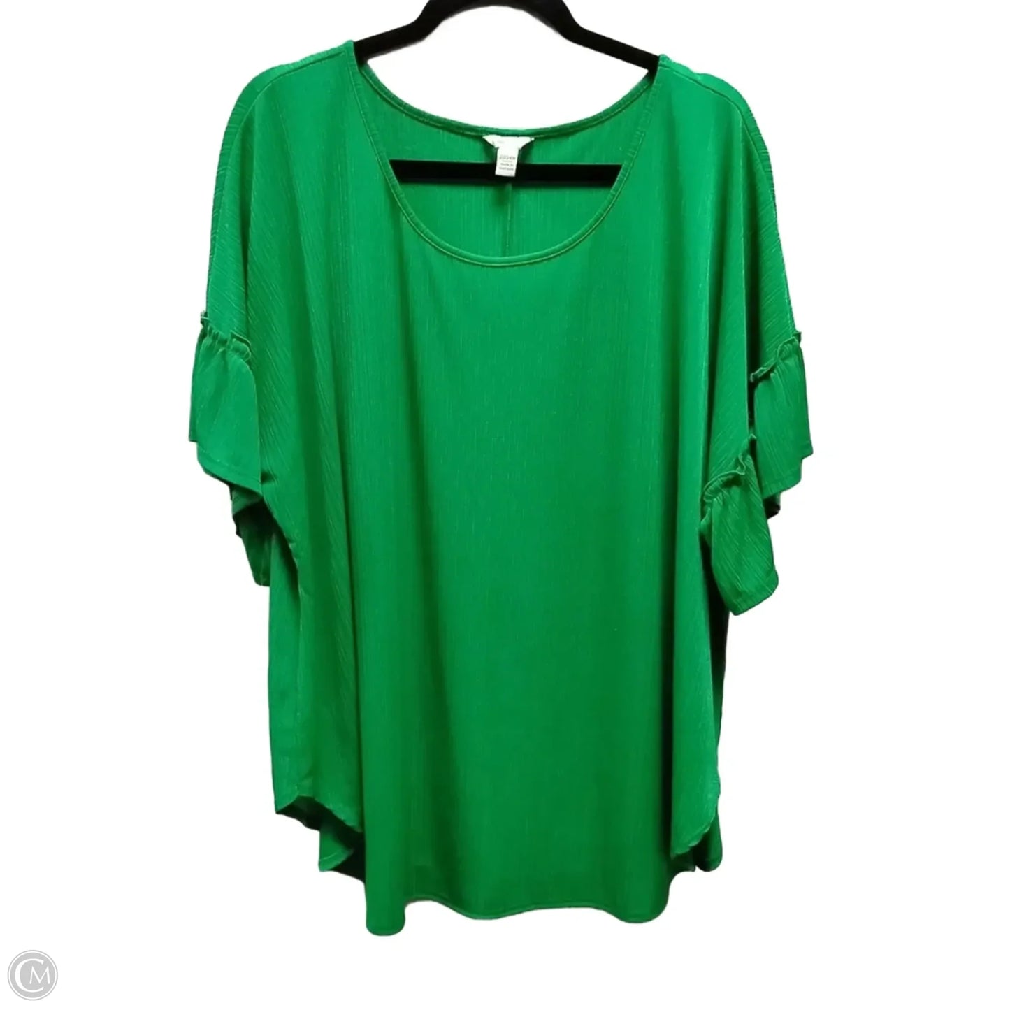 Blouse Short Sleeve By Cato In Green, Size: 3x