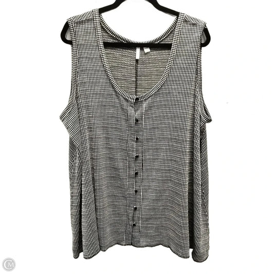 Top Sleeveless By Cato In Black & White, Size: 3x