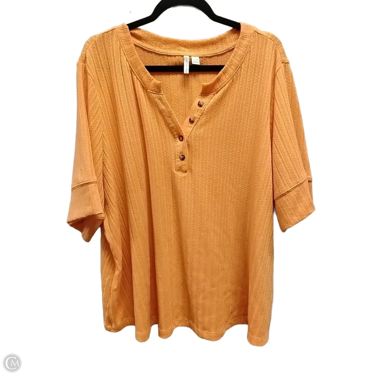 Top Short Sleeve By Cato In Orange, Size: 2x